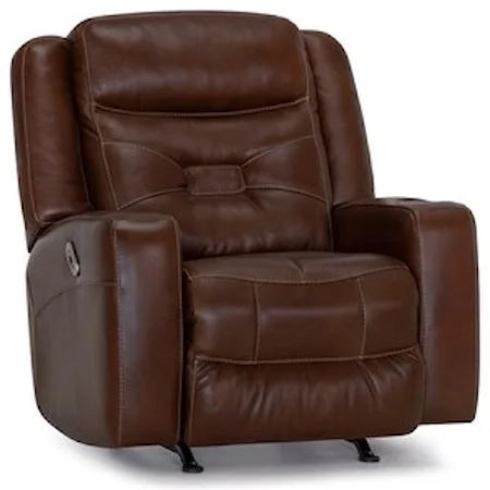 Casual Dual Power Rocker Recliner with USB Port and Cup Holder